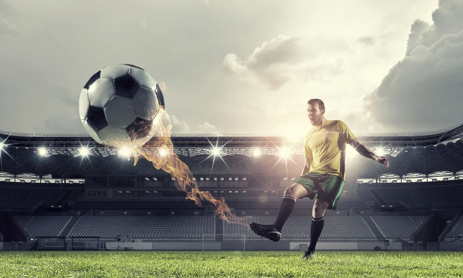 Visual pertandingan olahraga dengan fokus pada aksi kompetisi